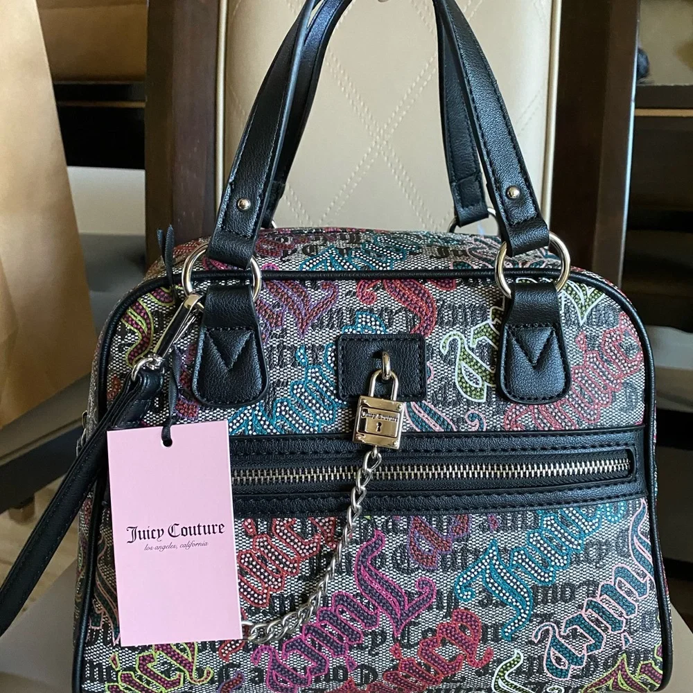 Juicy Couture Lock N Chain Satchel Handbag - Picture 1 of 11